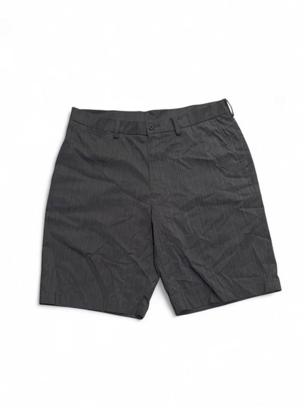 PGA Tour Men's Dark Gray Pinstripe Flat Front Shorts